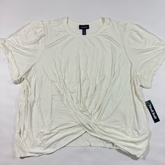 New ModCloth A Twist of Fun Knit Top Ivory Shirt - Picture 2 of 7